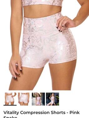 Vitality Compression Shorts - Pink Snake
